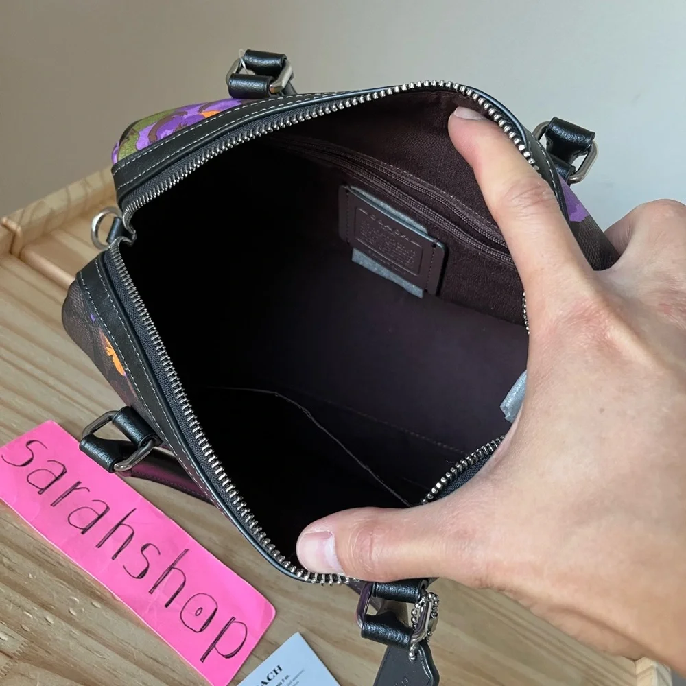 ✅Coach Rowan Satchel In Signature Rose Print - Picture 9 of 12